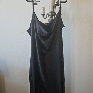 Black Satin Slip Dress